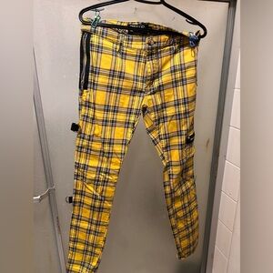 Vintage Trippnyc yellow tartan bondage pants